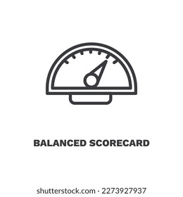 balanced scorecard icon. Thin line balanced scorecard icon from Human Resources collection. Outline vector isolated on white background. Editable balanced scorecard symbol can be used web and mobile