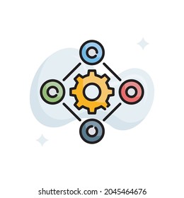 Balanced Scorecard vector filled outline icon style illustration. EPS 10 file