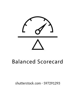 Balanced Scorecard Vector Line Icon 