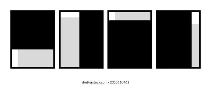 Balanced soft and dark tones, geometric shapes for minimal wall art, prints, and decor. Attractive combinations, varied proportions.