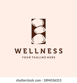 Balanced Stone or Balancing Rock Logo Vector Illustration Design. Vintage Hand Drawn Rock Balancing Logo Template. Simple Modern Minimalist Balancing Zen Stones Illustration Logo Concept.