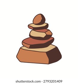 Balanced Stone Cairn Icon Containing stacked meditation rocks, zen balance theme, and nature atmosphere
