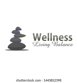 balanced stone logo concept for wellness yoga company 