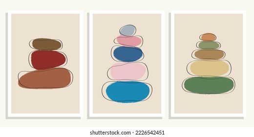 Balanced stones yoga poster vector