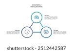 Balanced Triangle Options Infographic design template. 3 Process Infographic. Business Presentation, Report, Data and Planning. Vector Illustration.