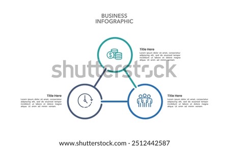 Balanced Triangle Options Infographic design template. 3 Process Infographic. Business Presentation, Report, Data and Planning. Vector Illustration.