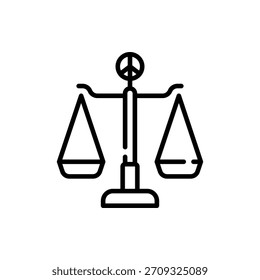 Ilustración vectorial equilibrada de la justicia de las escalas, ideal para la ley, el peso y los temas de medida