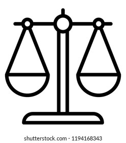 A balanced weighing scale to be used as a symbol of justice 
