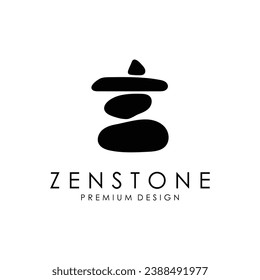 Balanced zen stone logo. Logo for meditation or wellness.