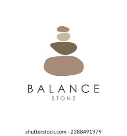 Balanced zen stone logo. Logo for meditation or wellness.