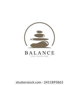 Balanced zen stone logo. Logo for meditation or wellness