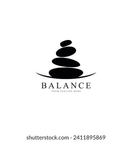 Balanced zen stone logo. Logo for meditation or wellness