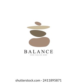 Balanced zen stone logo. Logo for meditation or wellness