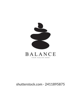 Balanced zen stone logo. Logo for meditation or wellness