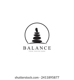 Balanced zen stone logo. Logo for meditation or wellness