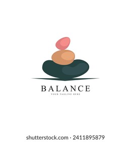 Balanced zen stone logo. Logo for meditation or wellness