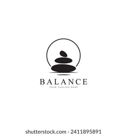 Balanced zen stone logo. Logo for meditation or wellness