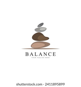 Balanced zen stone logo. Logo for meditation or wellness