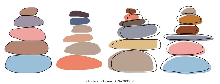 Balanced zen stone logo. Logo for meditation or wellness.