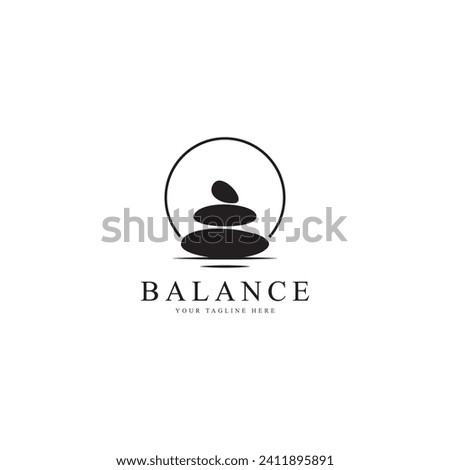 Balanced zen stone logo. Logo for meditation or wellness