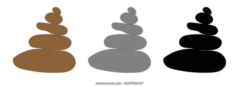 Balanceado Zen pedra logotipo modelo Vetor Zen ioga pedras pilha ou seixos de spa ilustração gráfica preto e branco. EPS 10