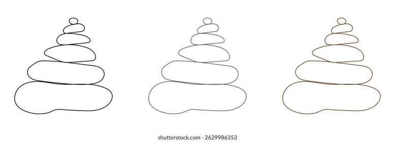 Balanceado Zen pedra logotipo modelo Vetor Zen ioga pedras pilha ou seixos de spa ilustração gráfica preto e branco. EPS 10