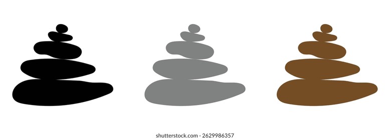 Balanceado Zen pedra logotipo modelo Vetor Zen ioga pedras pilha ou seixos de spa ilustração gráfica preto e branco. EPS 10