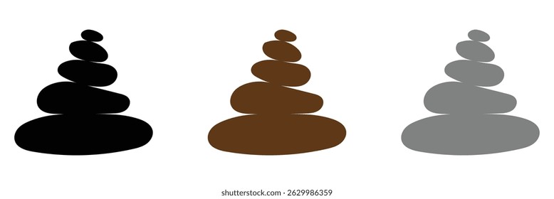 Balanceado Zen pedra logotipo modelo Vetor Zen ioga pedras pilha ou seixos de spa ilustração gráfica preto e branco. EPS 10