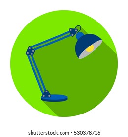 Balanced-arm lamp icon in flat style isolated on white background. Office furniture and interior symbol stock vector illustration.