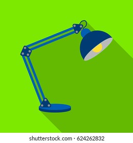 Balanced-arm lamp icon in flat style isolated on white background. Office furniture and interior symbol stock vector illustration.