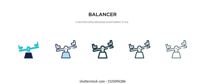balancer icon in different style vector illustration. two colored and black balancer vector icons designed in filled, outline, line and stroke style can be used for web, mobile, ui
