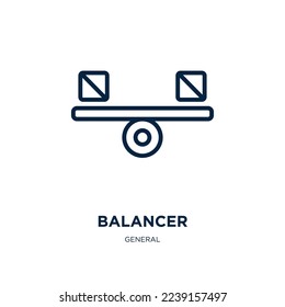 balancer icon from general collection. Thin linear balancer, balance, business outline icon isolated on white background. Line vector balancer sign, symbol for web and mobile