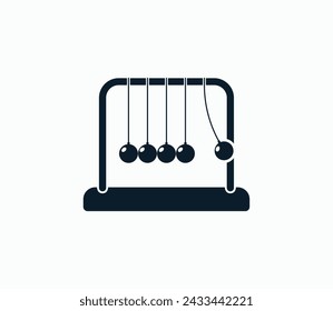 Balones de equilibrio sobre un fondo blanco. La cuna de Newton. Tamaño exacto vector Illustrator.