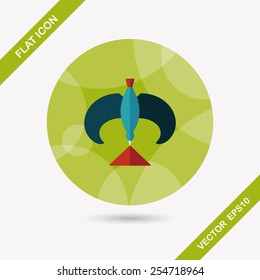 Balancing bird flat icon with long shadow