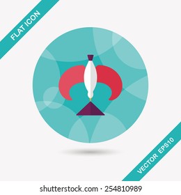 Balancing bird flat icon with long shadow