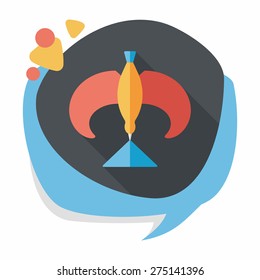 Balancing bird flat icon with long shadow