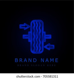 Balancing blue chromium metallic logo
