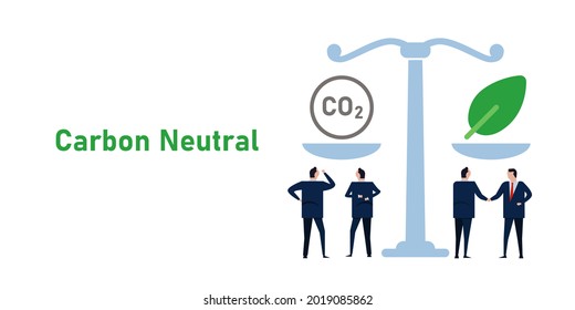 balancing carbon neutral CO2 gas emission offset leader make deal agreement business neutralize pollution impact