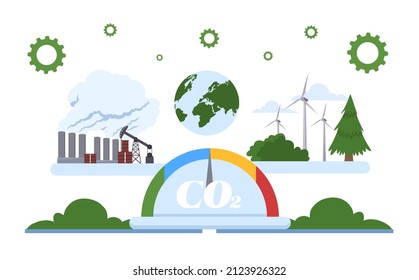 Balancing Co2 Concept Care Environment Wastefree Stock Vector (Royalty ...