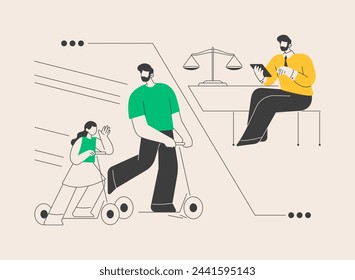 Balancing father time abstract concept vector illustration. Work life balance, business dad at home, father daughter son, happy family, time together, focus on career, fatherhood abstract metaphor.