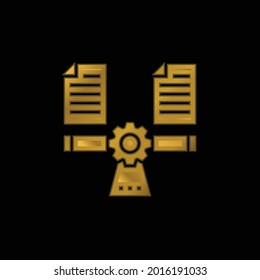 Icono metálico o vector de logotipo de chapado en oro