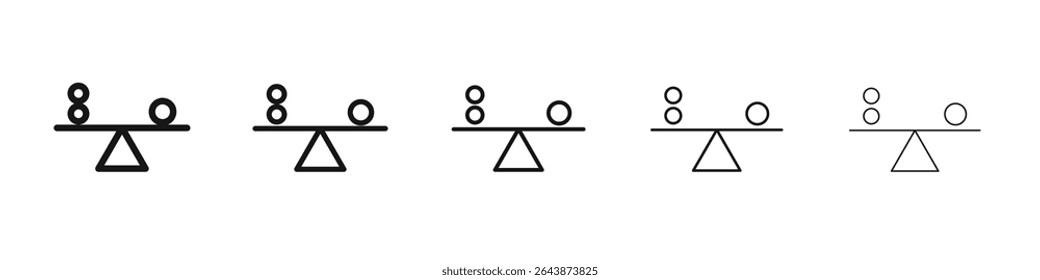 ícone de balanceamento de sinal de vetor preto e branco