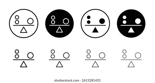balancing icon Flat simple outline set
