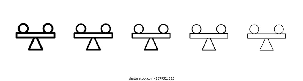 ícone de balanceamento conjunto de outline de linha fina ou coleção