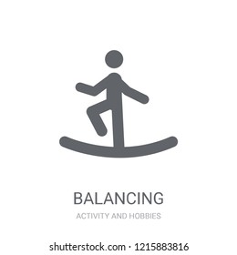 Balancing icon. Trendy Balancing logo concept on white background from Activity and Hobbies collection. Suitable for use on web apps, mobile apps and print media.