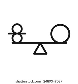 balancing icon Vector symbol or sign set collection in black and white outline