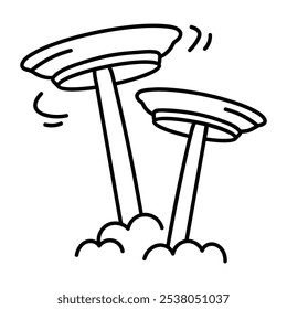 Balancing plates icon in doodle style 

