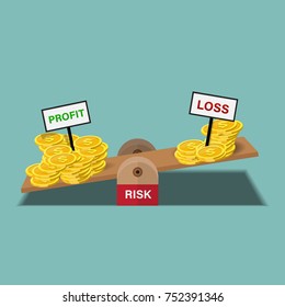 Balancing Profit And Loss Vector Illustration.