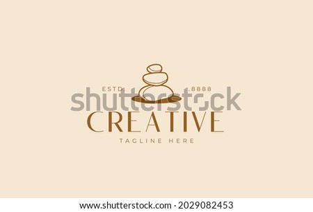 Balancing Rock Logo Design Template. Balanced stacked stone design. Creative Vector Icon Design Concept.