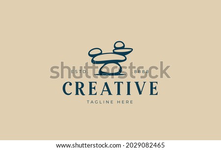 Balancing Rock Logo Design Template. Balanced stacked stone design. Creative Vector Icon Design Concept.